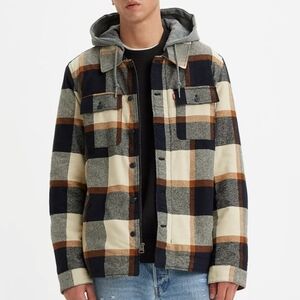 Men's Levi's Plaid Sherpa hooded jacket - M